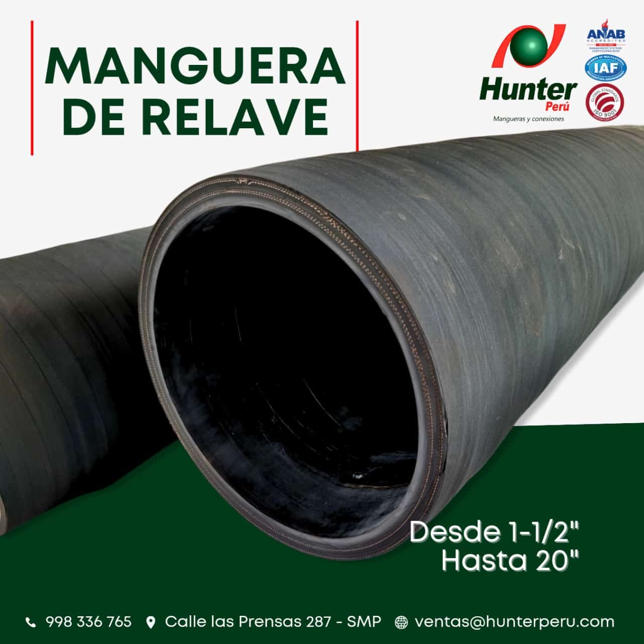 Manguera de relave